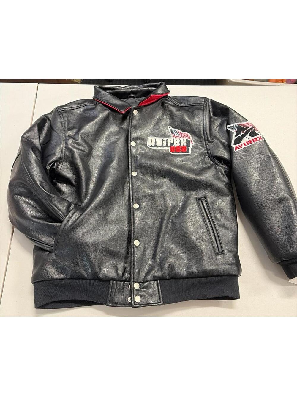 NWT Avirex Indian Chief  Faux Leather Varsity Jacket Kids Size Large 16-18